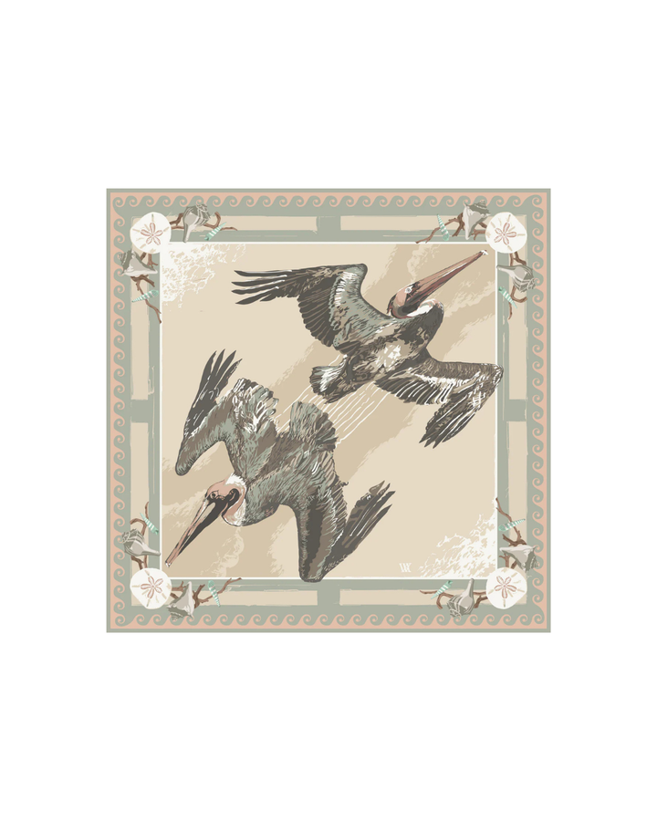 Austin Williams Sand Tide Driver Double Sided Silk Scarf, 35x35