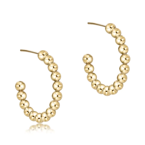 enewton beaded classic 1.25" post hoop - 4mm Gold