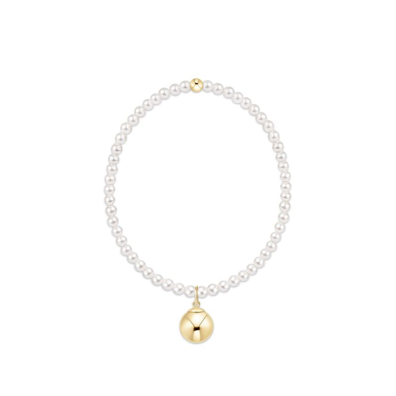 Enewton Extends Classic Pearl 3mm Bracelet - Classic Gold 10mm Charm