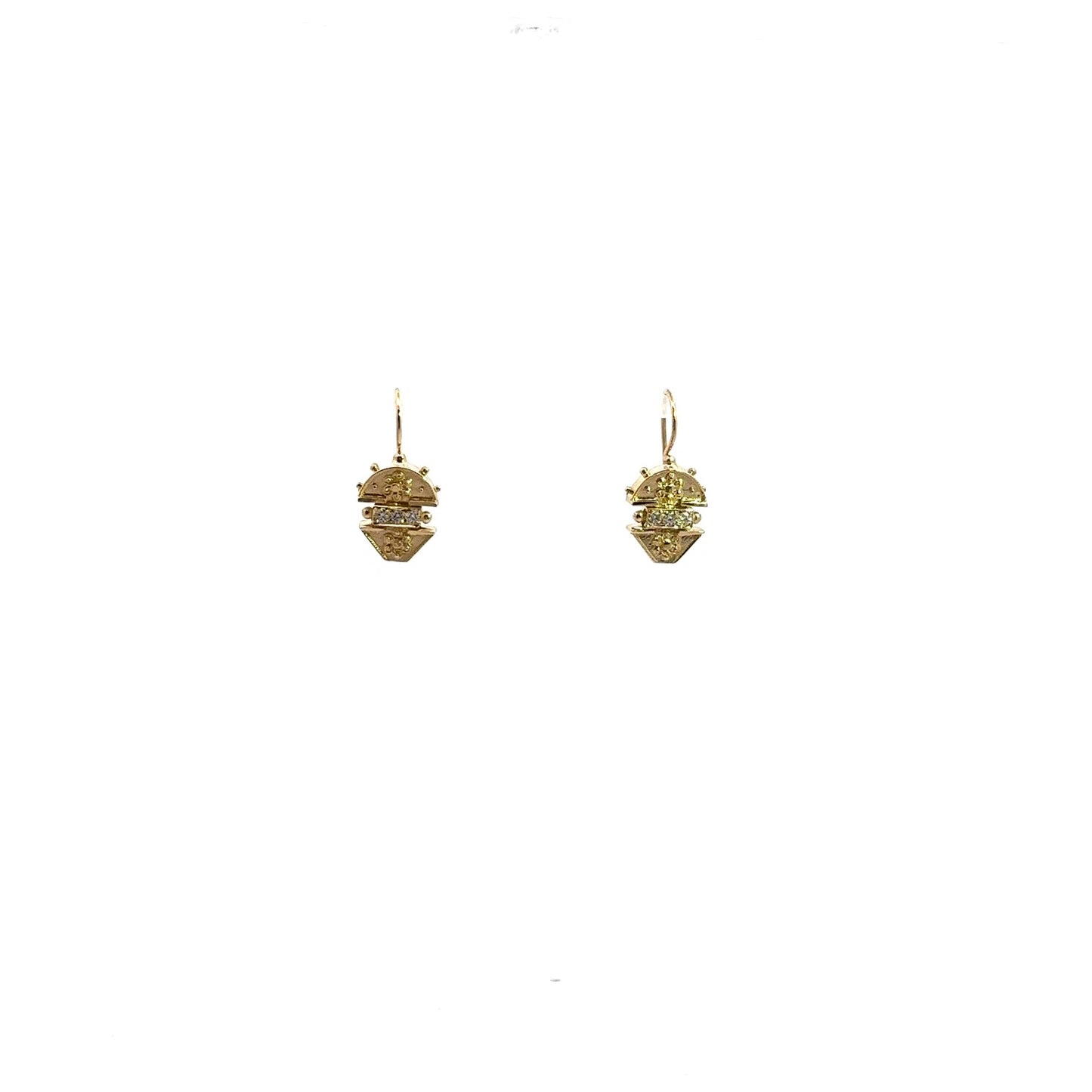 14kt Yellow Gold Diamond Earrings