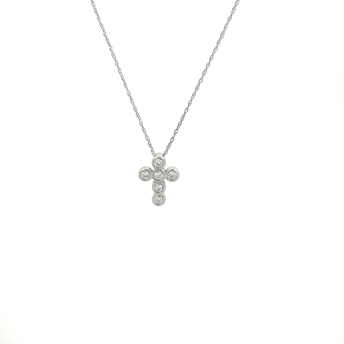 Bezel Diamond Cross Necklace