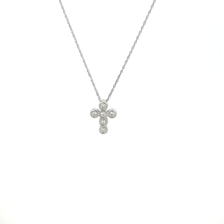 Bezel Diamond Cross Necklace