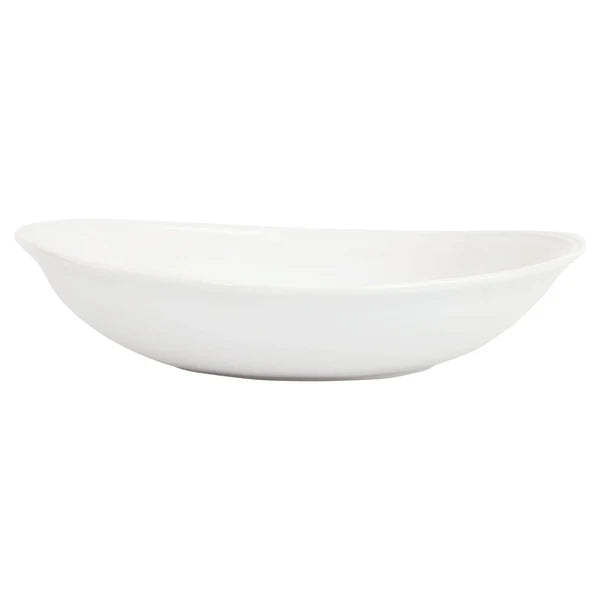 Vietri Aria White Oval Shallow Bowl