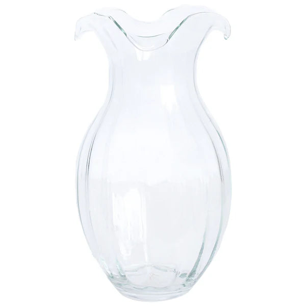 Vietri Hibiscus Glass Vertical Fluted Large Vase