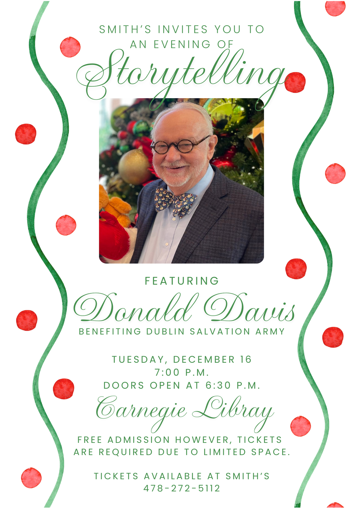 An Evening of Storytelling with Donald Davis: Tuesday, December 16