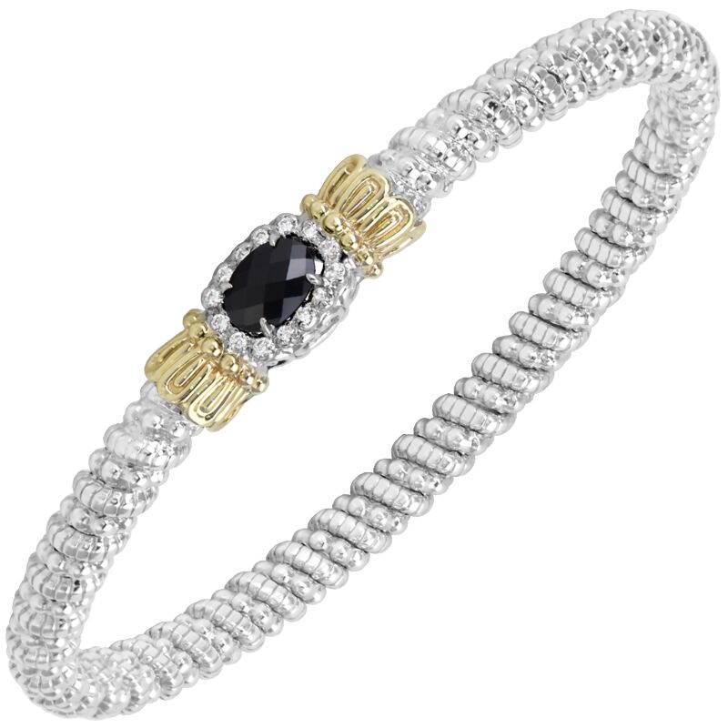 VAHAN Black Onyx and Diamond Bracelet, 4MM Band
