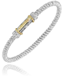 3MM Closed Band Bracelet 14KT Yellow Gold & Sterling Sliver