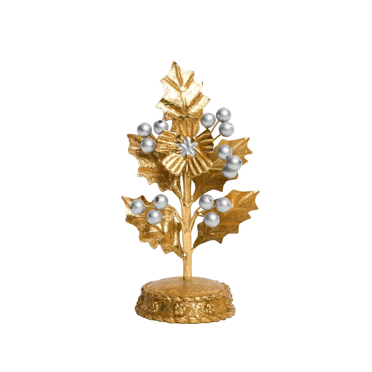 Juliska Forest Walk Holly Place Card Holder - Gold/Silver