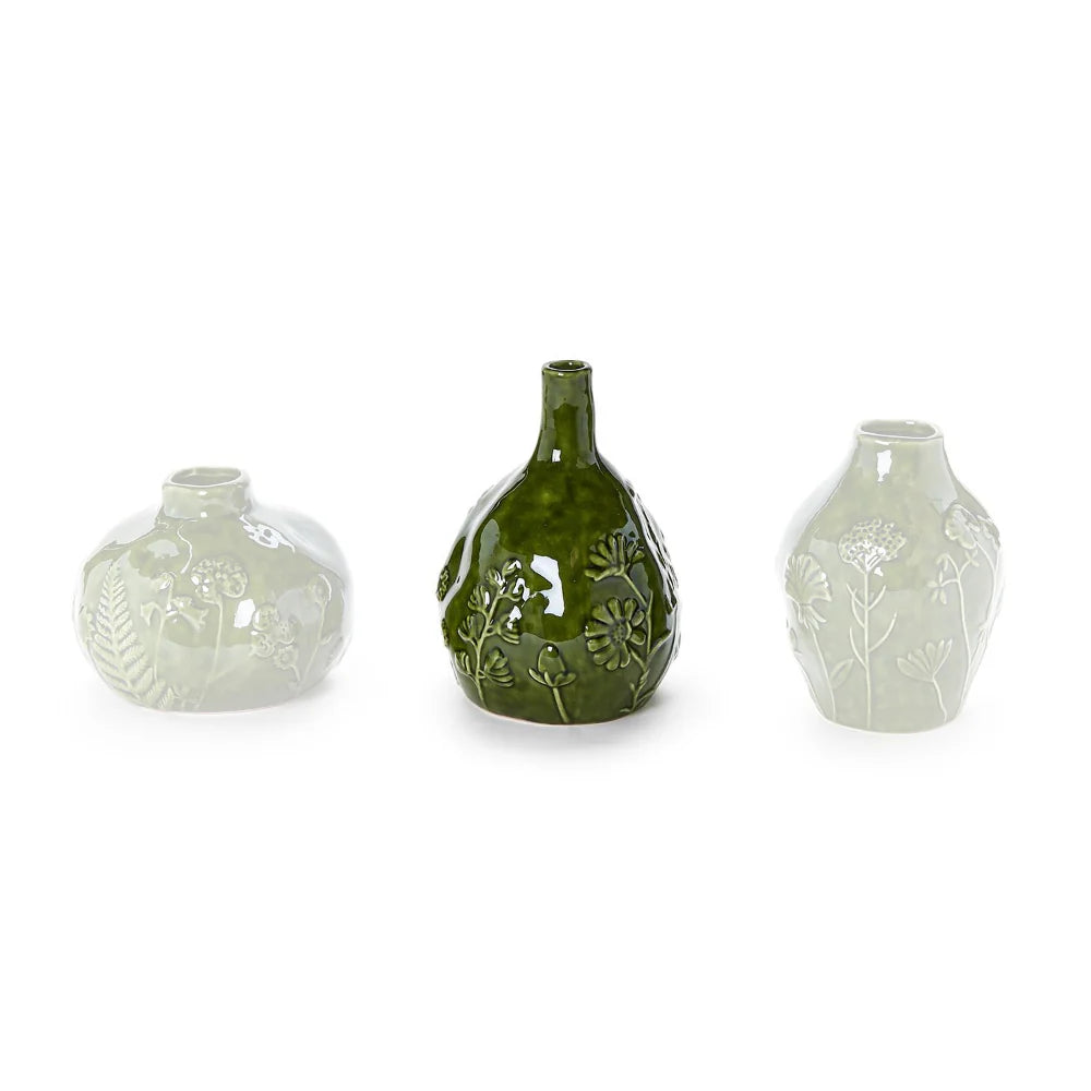 Floral Relief Scape Bud Vase