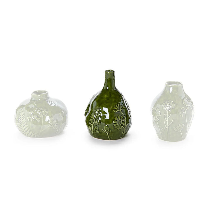 Floral Relief Scape Bud Vase