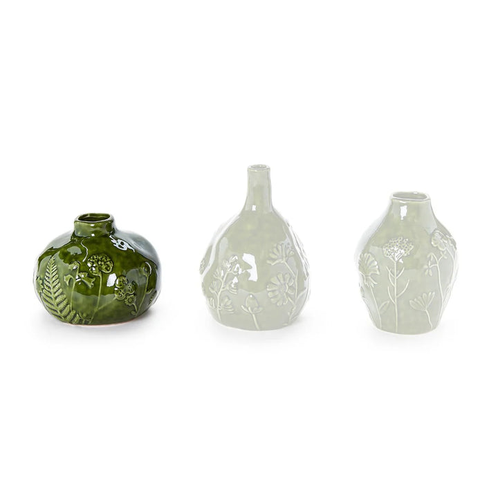 Floral Relief Scape Bud Vase