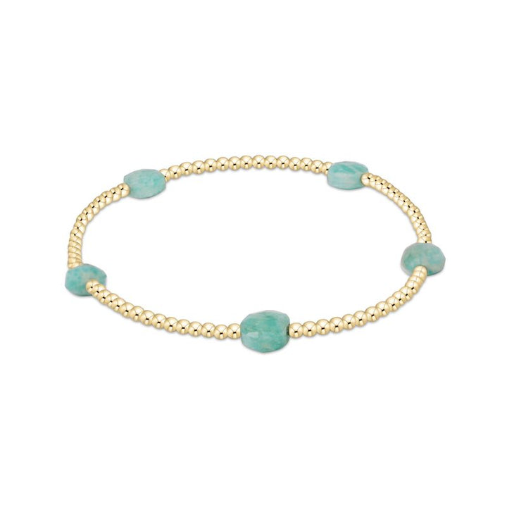 Enewton Admire Small Gem 2mm Gold Bracelet - Amazonite