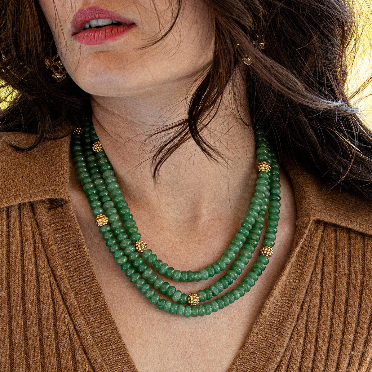 Capucine de Wulf Berry Tripple Strand, Meadow Jade