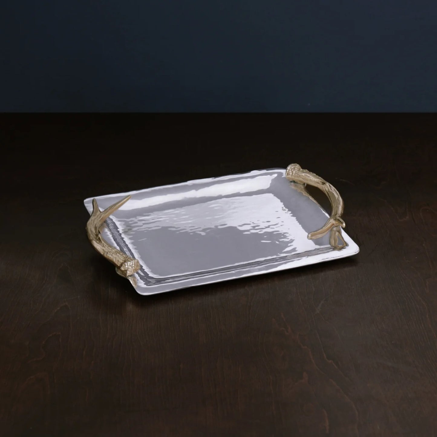 Beatriz Ball WESTERN Antler Emerson Medium Tray with Gold Handles