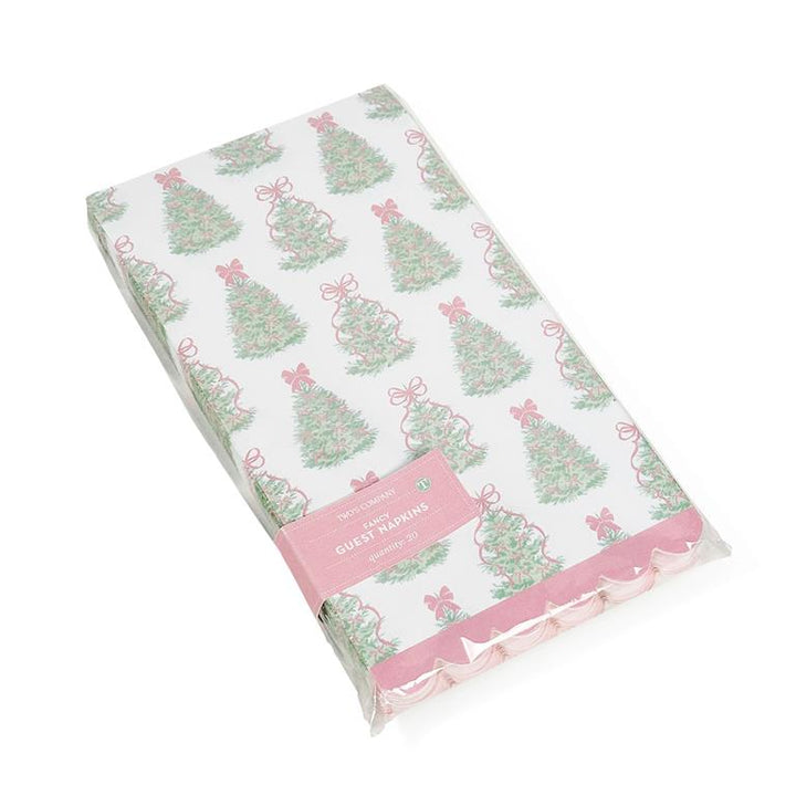 Two's Company Fancy and Festive 3-Ply Paper Napkin with Scalloped Edge