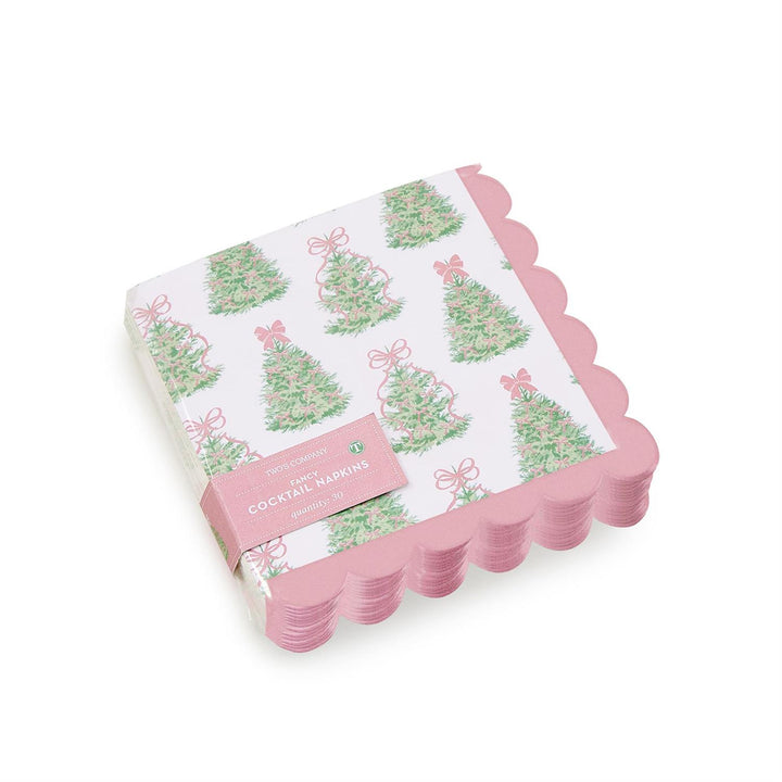 Two's Company Fancy and Festive 3-Ply Paper Napkin with Scalloped Edge