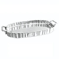 Vintage Fluted Oval Tray with Handles