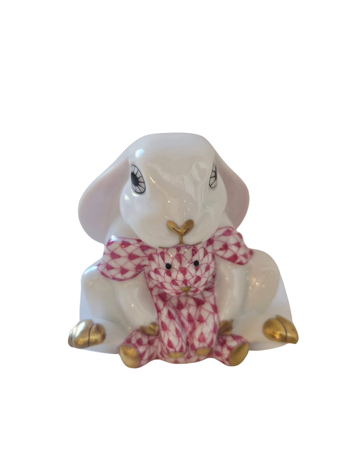 Herend White Bunny & Pink Lovey