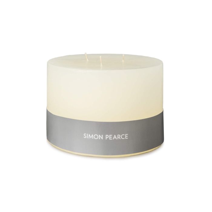 Simon Pearce Ivory Pillar Three Wick Candle
