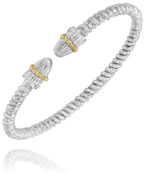 3MM Open Band Bracelet 14KT Yellow Gold & Sterling Sliver