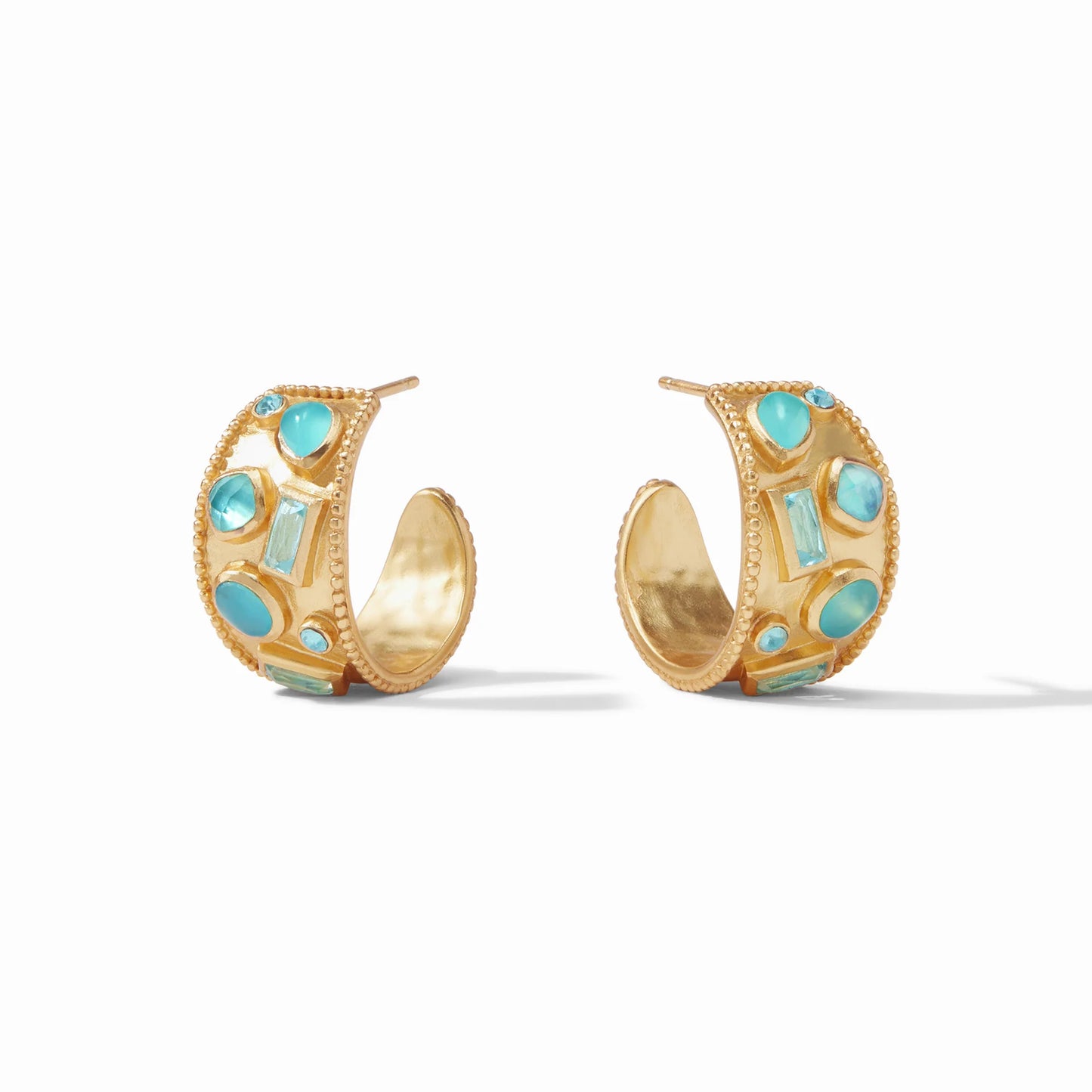 Julie Vos Antonia Mosaic Hoop, Bahamian Blue
