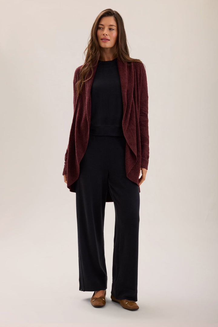 Barefoot Dreams CozyChic Lite Circle Cardigan - Deep Garnet