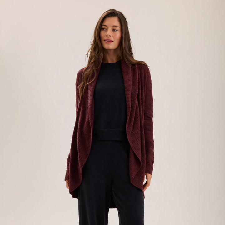 Barefoot Dreams CozyChic Lite Circle Cardigan - Deep Garnet