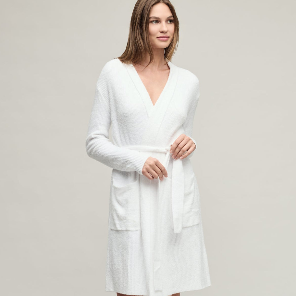 Barefoot Dreams CozyChic Lite Ribbed Robe- Sea Salt