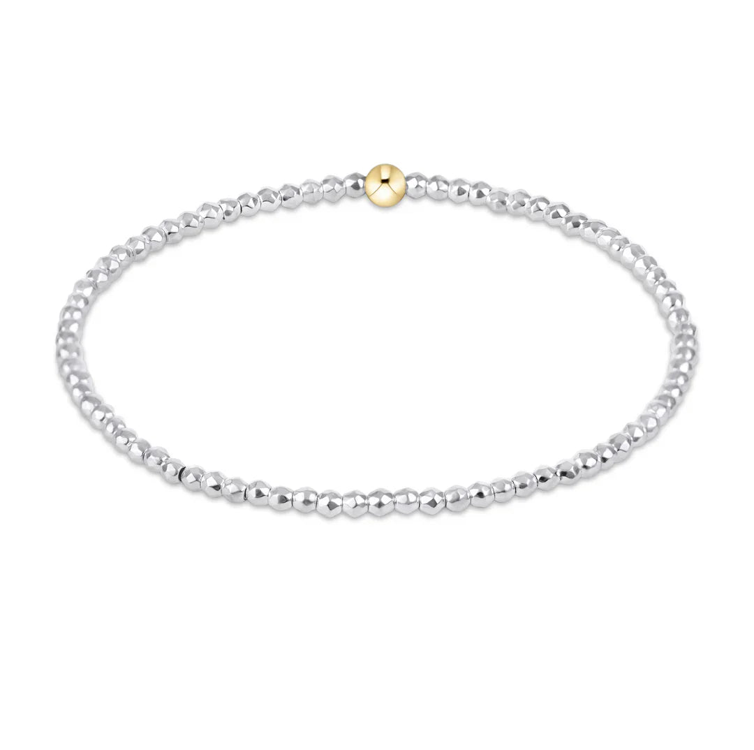 enewton Bright Silver Faceted Hematite - 2mm Bead Bracelet Signature Cross