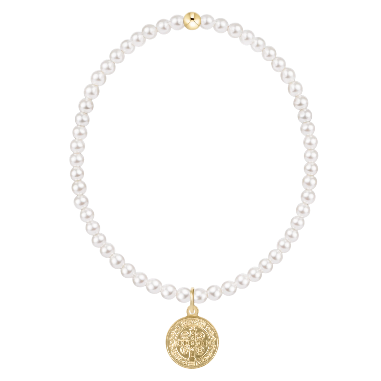 Enewton Classic Pearl 3mm Bracelet - Blessing Gold Disc
