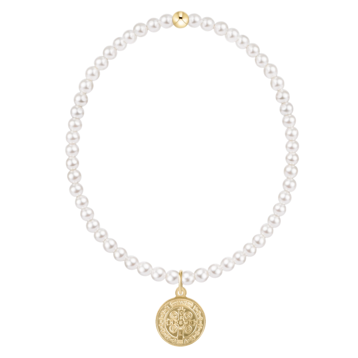 Enewton Classic Pearl 3mm Bracelet - Blessing Gold Disc