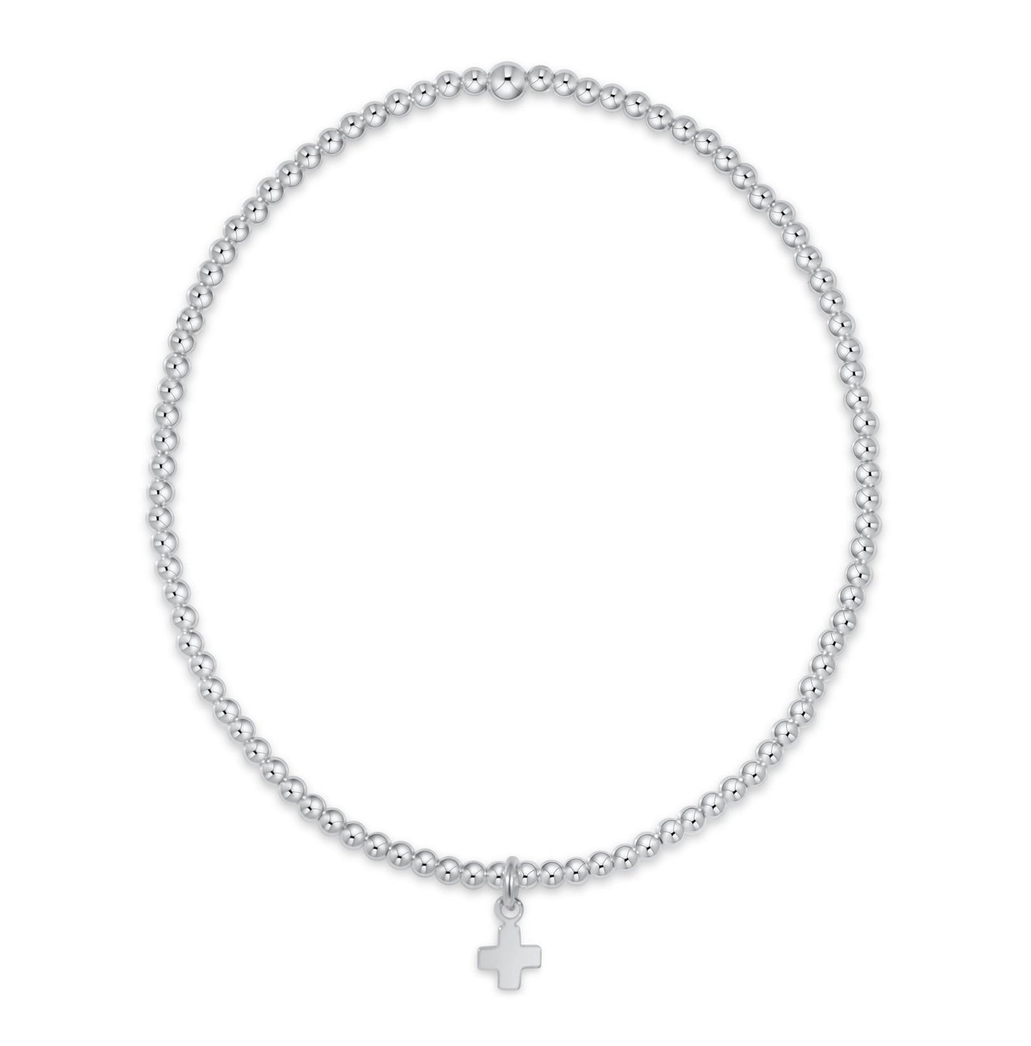 Enewton Classic Sterling 2mm Bracelet - Signature Cross Sterling Charm