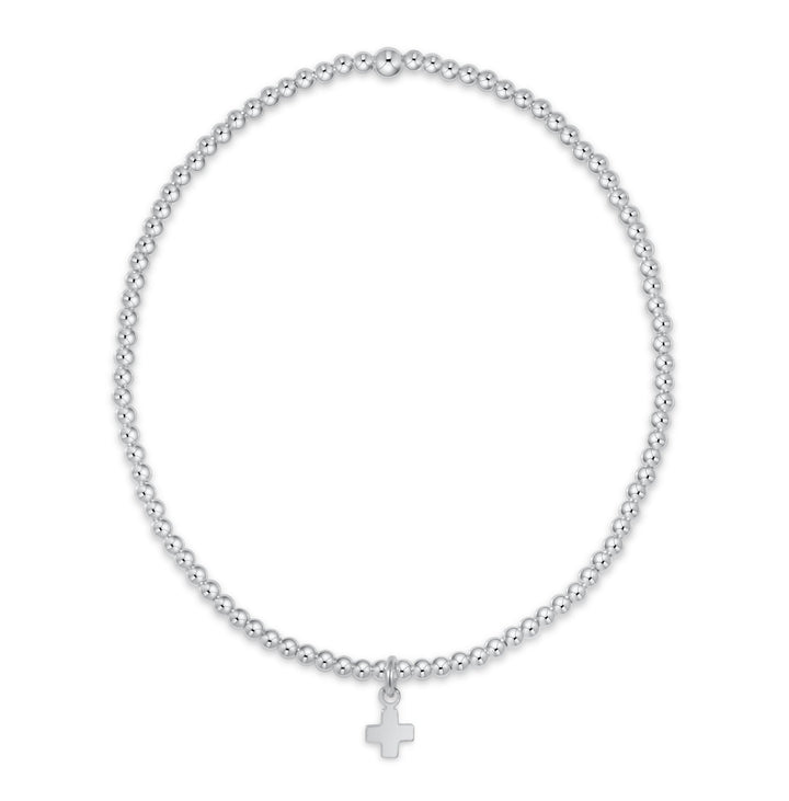 Enewton Classic Sterling 2mm Bracelet - Signature Cross Sterling Charm