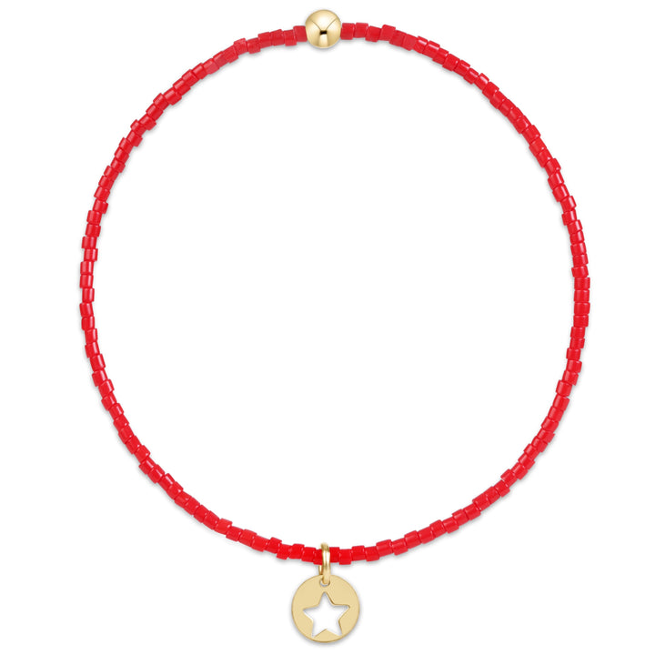 Enewton Hope Classic Bracelet - Bright Red - Star Small Gold