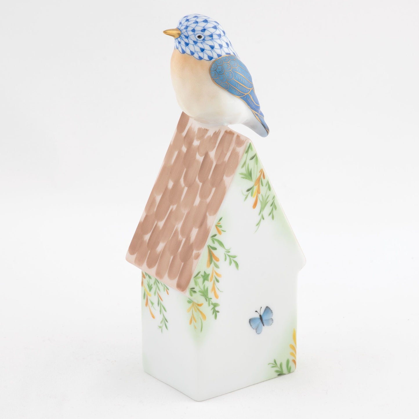 Herend Eastern Bluebird on House