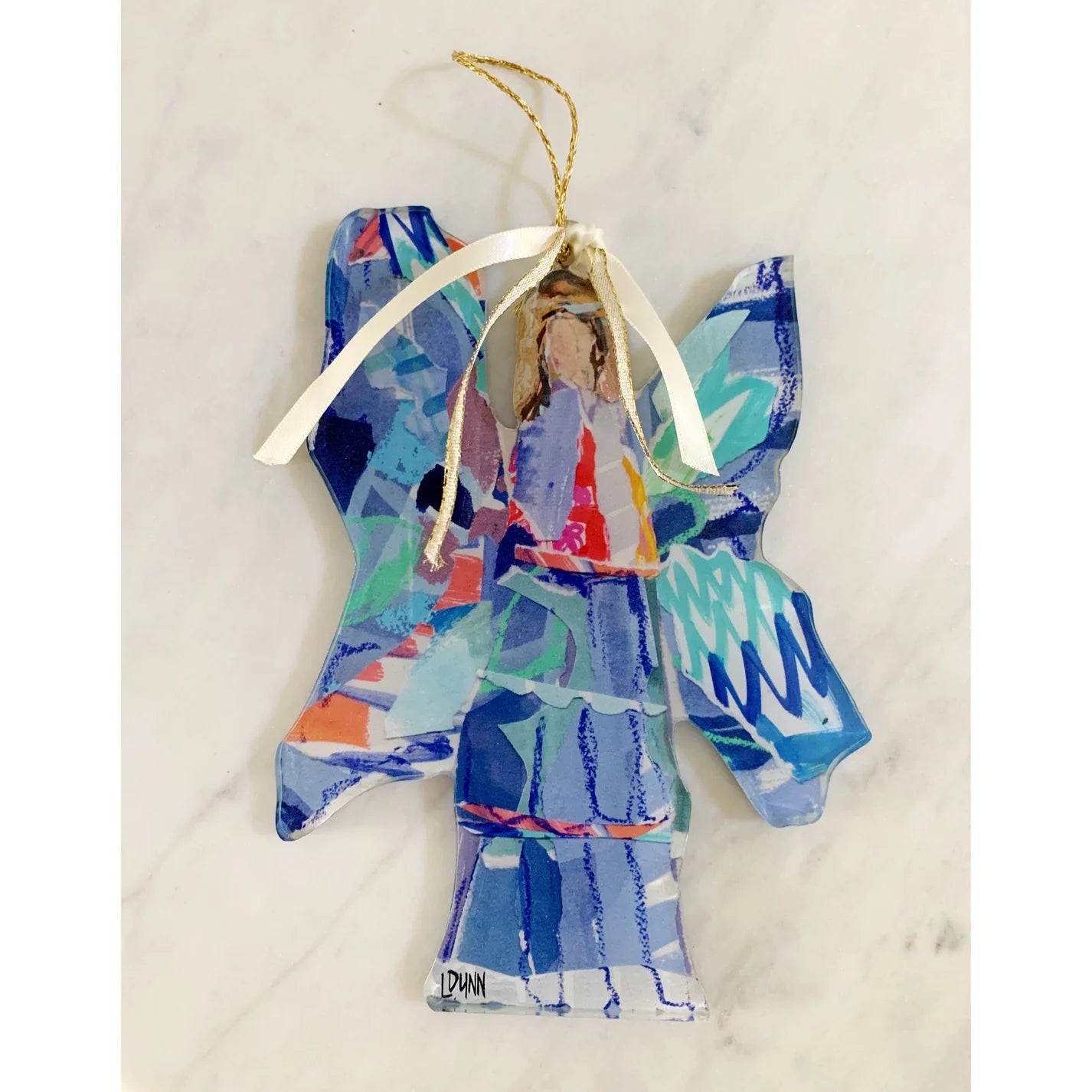 "Good News" Angel Acrylic Ornament, Blue