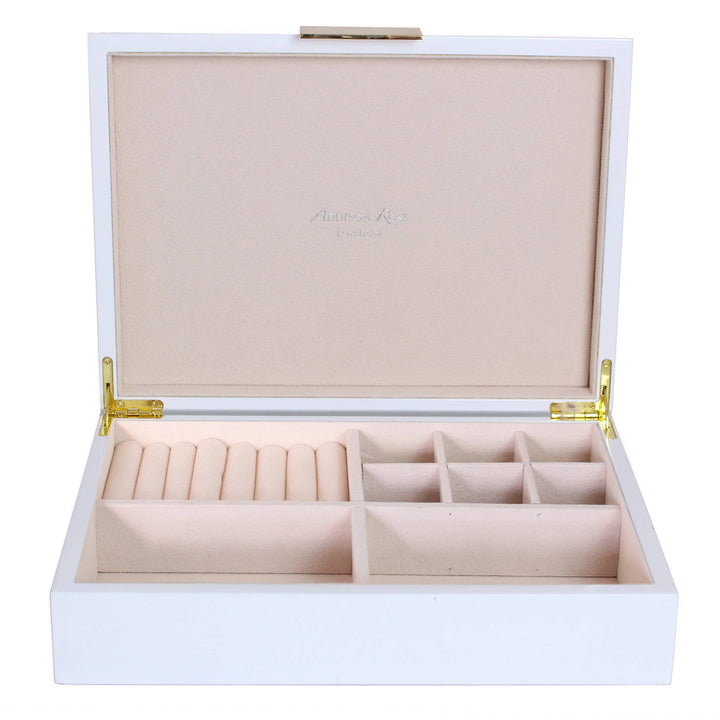 Addison Ross Large White Jewellery Box With Gold