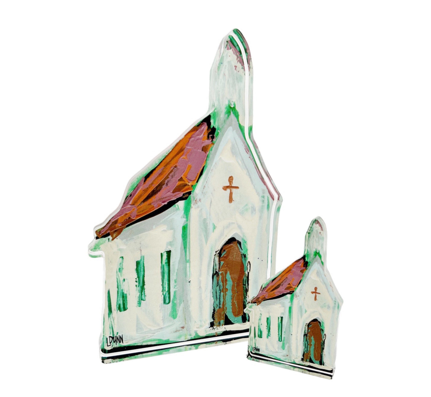 Lauren Dunn Copper Top Church Acrylic Block - Bitty Block