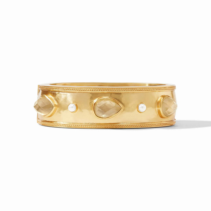 Julie Vos Cannes Statement Hinge Bangle - Iridescent Champagne