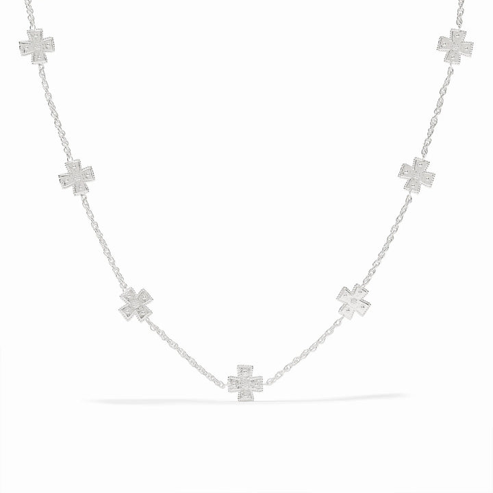 Julie Vos Canterbury Delicate Station Necklace - Silver