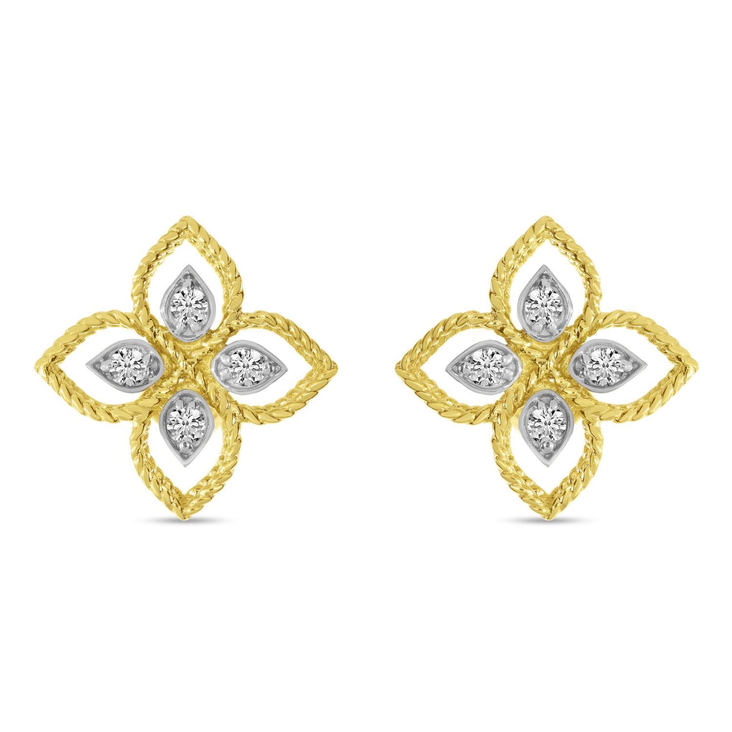 14KY Diamond Floral Millgrain Earrings