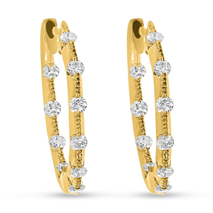 Diamond Hoop Earring, 1 Carat