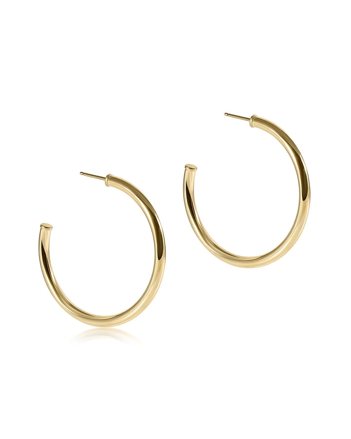 Enewton Round Gold 1.5" Post Hoop - 3mm - Smooth