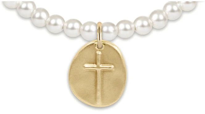 Enewton Extends Classic Pearl 4mm Bracelet - Inspire Gold Disc