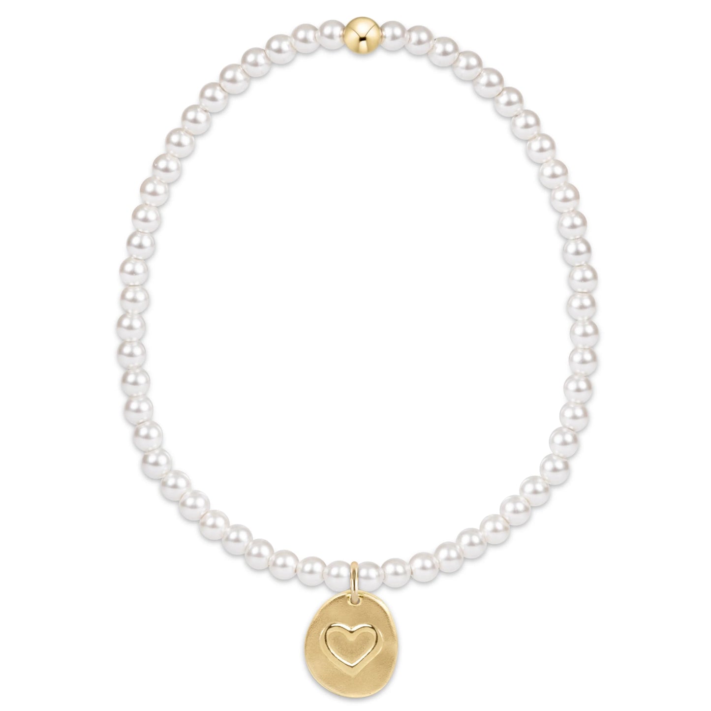 Enewton Extends Classic Pearl 3mm Bracelet - Inspire Love Small Gold Disc