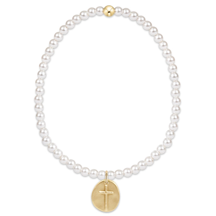 Enewton Extends Classic Pearl 3mm Bracelet - Inspire Small Gold Disc