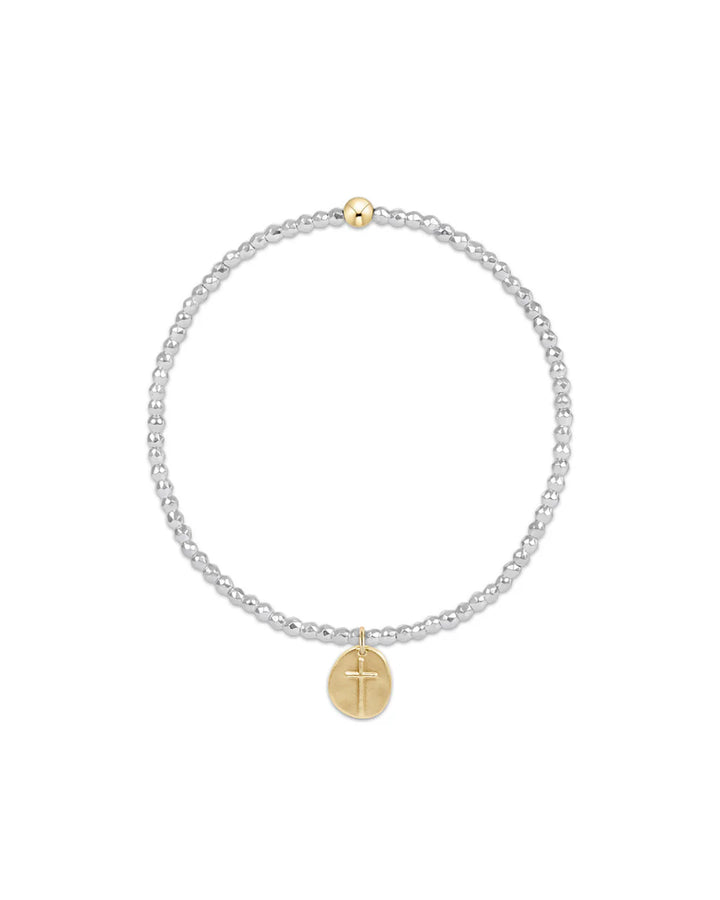 enewton Extends - Silver Faceted Hematite 2mm Bead Bracelet - Inspire Small Gold Charm