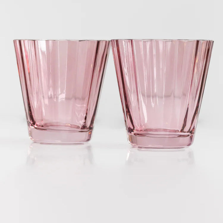 Estelle Colored Glass, Sunday Low Balls, Set of 2
