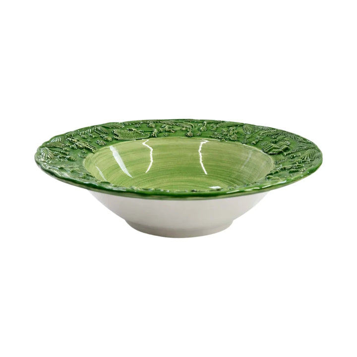 Vietri Fiabe di Natale Green Serving Bowl