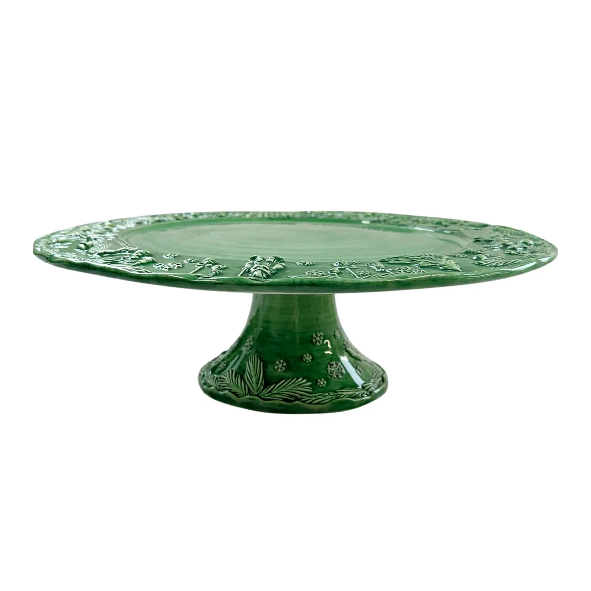 Vietri Fiabe di Natale Green Cake Stand